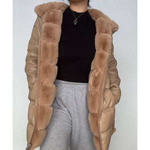 Sam Edelman Reversable Faux Fur Light Brown Women's Jacket Large